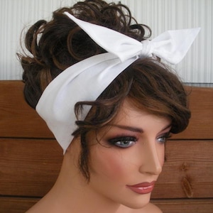 Black Dolly Bow Headband: Summer Fashion Retro TIE UP Head Scarf - Pick your color image 7