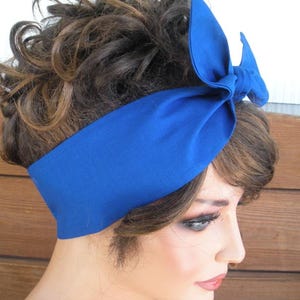 Black Dolly Bow Headband: Summer Fashion Retro TIE UP Head Scarf - Pick your color image 6