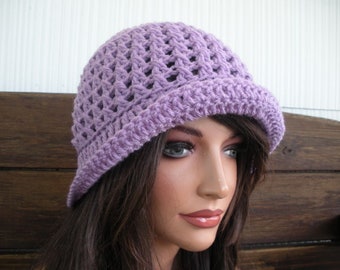 Lilac Crochet Bucket Hat: Summer Fashion, Women/Teen, Choose color