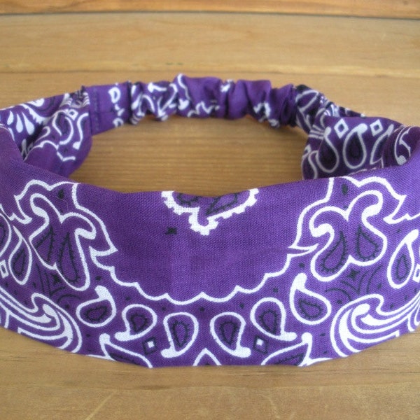 Womens Headband Fabric Headband Summer Accessories Women Headscarf Yoga Headband Bandana in Dark Purple  - Choose color