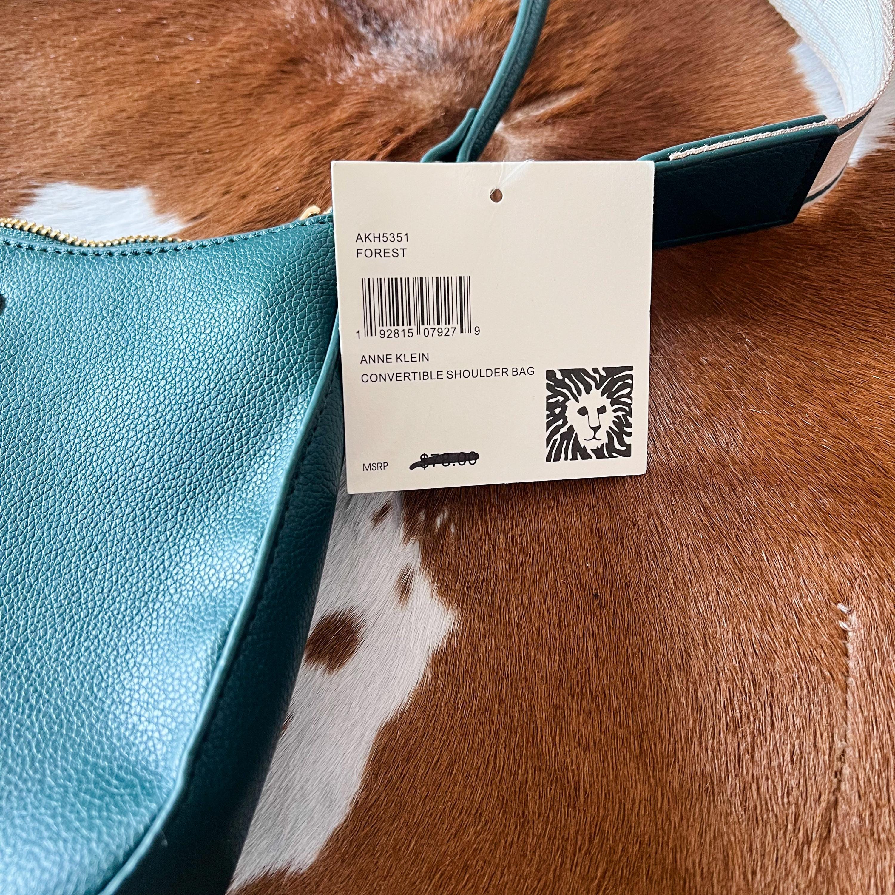 Anne Klein Forest Green Shoulder Bag | Crossbody Purse With Coin