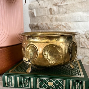 Vintage Solid Brass Lotus Bowl | Claw Feet, Made in India