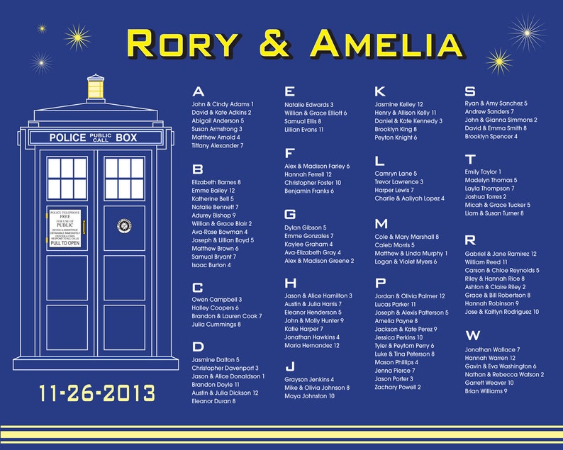 Medical doctor Who TARDIS - Printable Customized Wedding ceremony Seating Chart image relating to Tardis Printable known as Medical professional Who TARDIS - Printable Customized Marriage Seating Chart