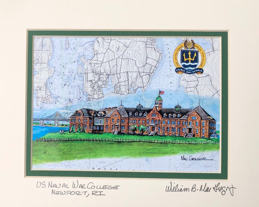 US Navy War College, Newport, RI, Luce Hall Art Print From Original ...