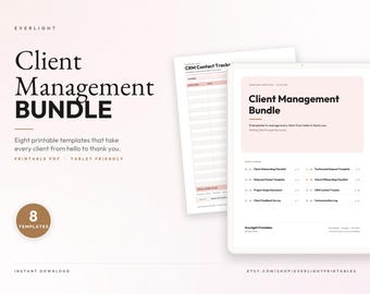 Pack Gestion Client | Checklist d'intégration, Périmètre du projet, Suivi CRM, Journal de communication | PDF imprimable pour freelances et coachs