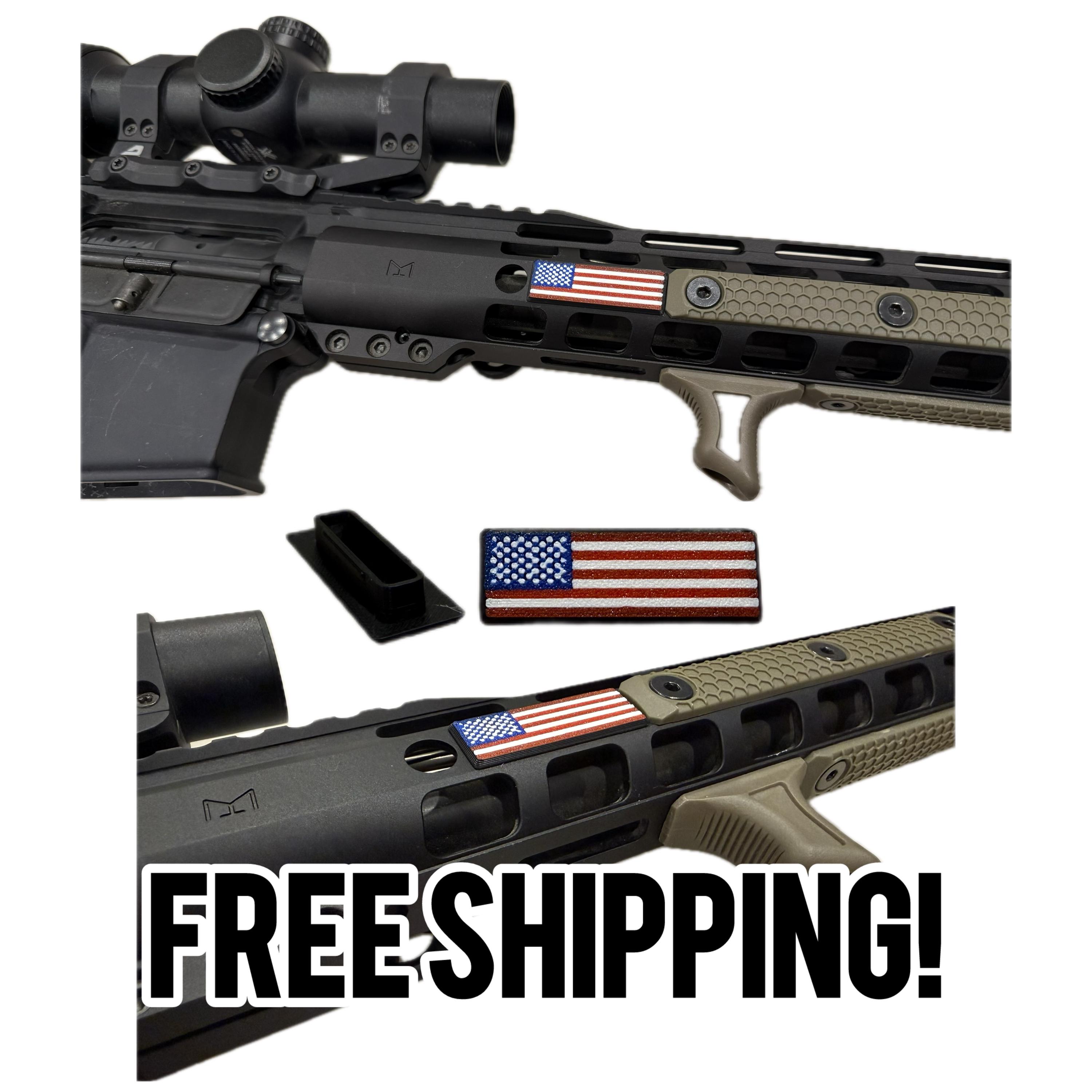 Snap-in M-LOK Flags Rail Cover 3D Printed: Tx 1824, Az, Al, Co, Nm