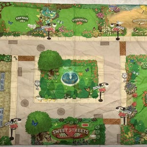 Fisher-Price Sweet Streets Play Mat (75422, 2001) – Town Square / Garden Layout