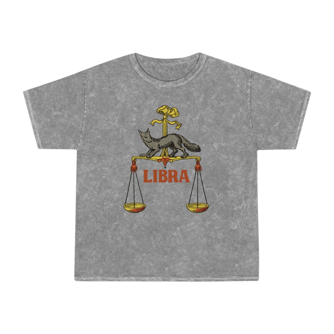 Libra Scales Fox Illustration T-shirt | Zodiac Astrology Tee - Etsy