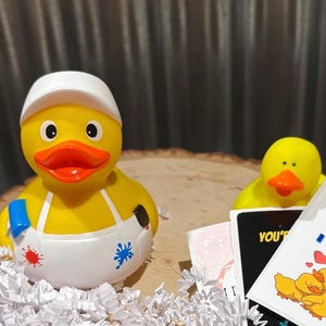 Painter Rubber Duck Gift Bundle – Artist Gift, Paintbrush Duck, Creative Gift, Gift for Painter