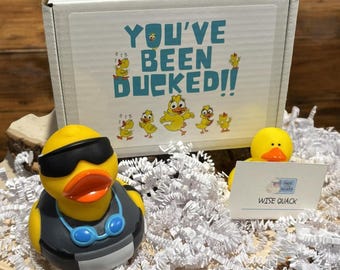 Triathlon Rubber Duck Gift Box – Triathlete Gift, Endurance Athlete Duck, Finish Line Gift, Curated Gift Box, Swim Bike Run Gift
