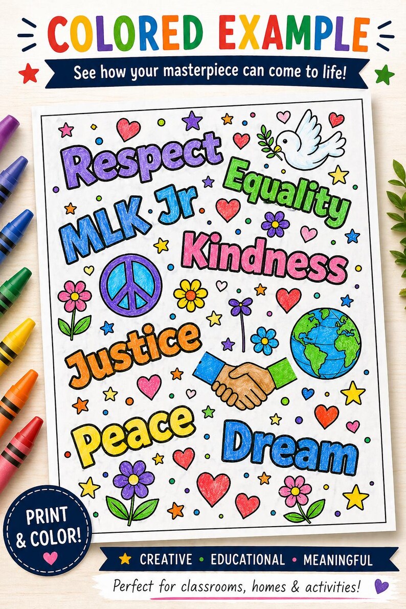 Martin Luther King Jr Coloring Page | MLK Day Activity | Printable ...