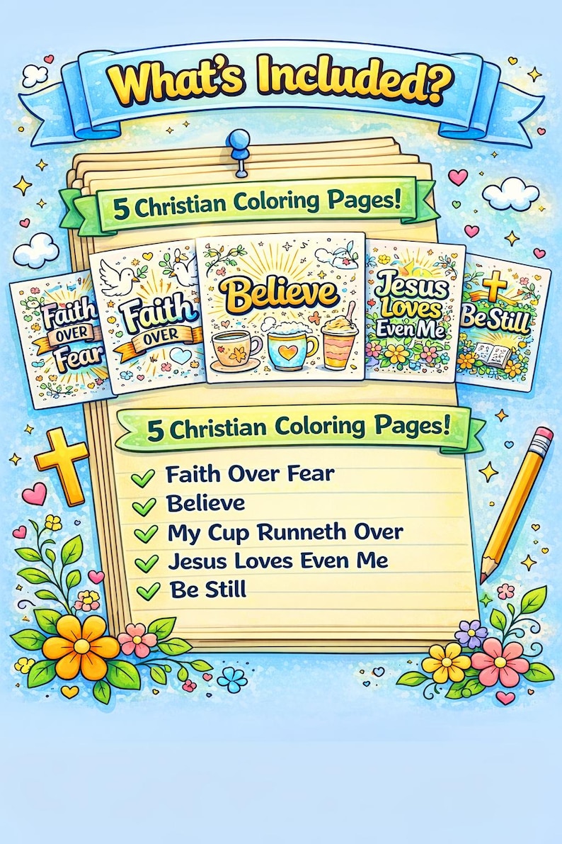 Faith Based Coloring Pages Bundle | Christian Coloring Sheets ...