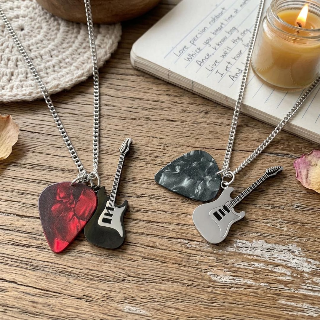 Guitar Pick & Electric Guitar Necklaces - Etsy