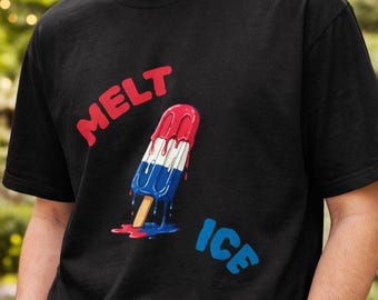 Camiseta Melt Ice - Negra / Bonito regalo de activismo, sátira liberal demócrata