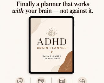 ADHD Planner Printable, ADHD Friendly Daily Planner PDF, Neurodivergent Productivity System, Focus Planner, Task Paralysis, Instant Download