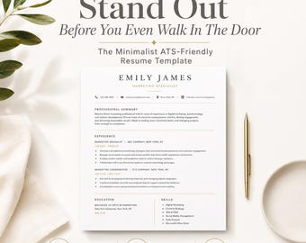 Minimalist Resume CV Template, ATS Friendly Document, Modern Resume Design, Editable Google Docs, Resume Template 2026, Instant Download