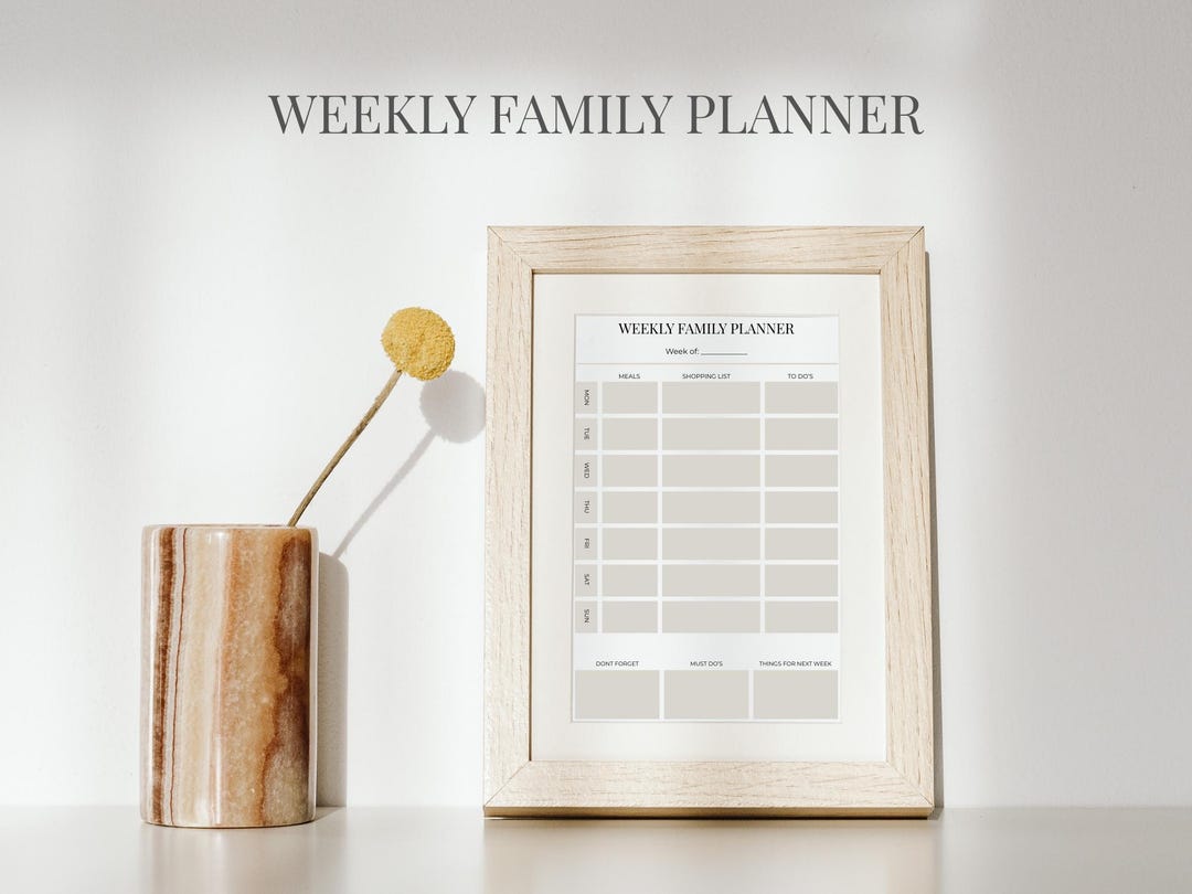 Weekly Family Planner Printable | Busy Parents - Etsy UK