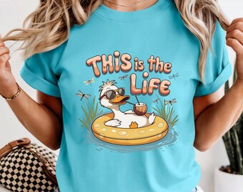 Summer T-shirt | "This Is The Life" Duck With Coconut