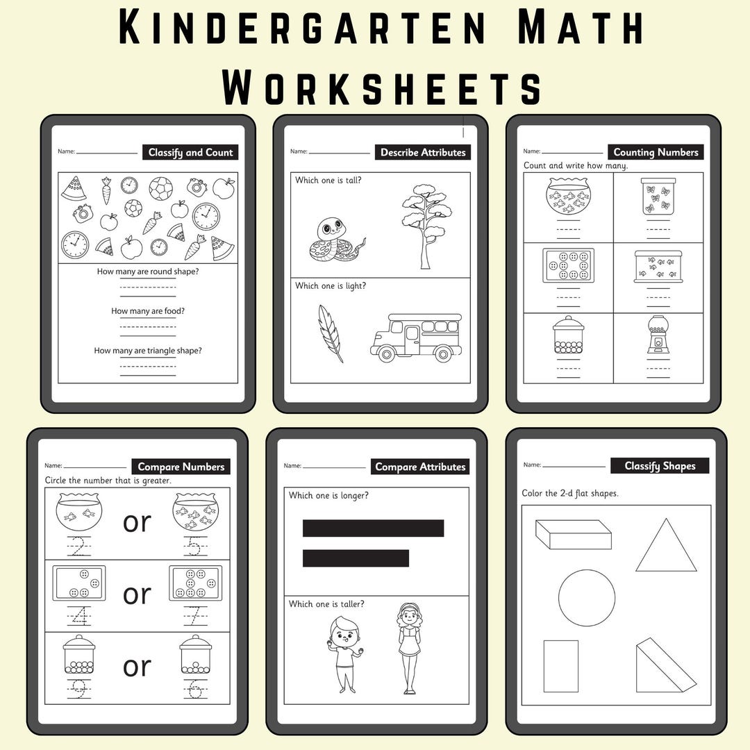 Kindergarten Math Worksheets Printable PDF | Numbers, Counting