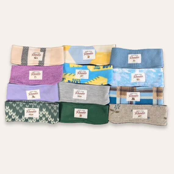 Collection of patterned fleece trail headbands