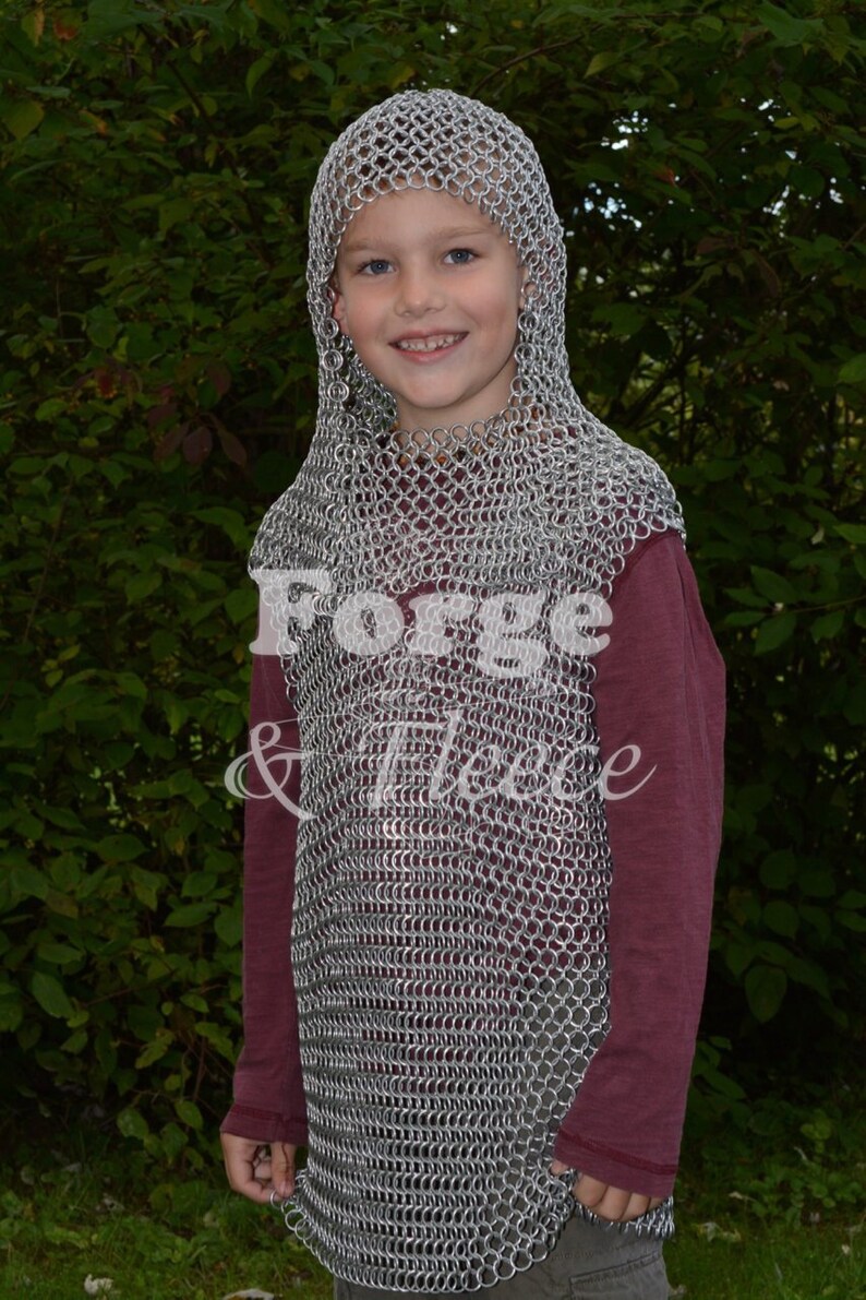 Children's chainmail coif head armor costume knight Etsy