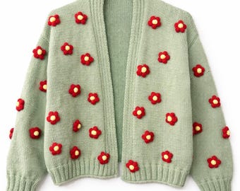 Women drop shoulder knit cardigan