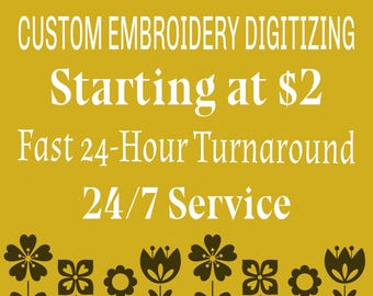 custom Embroidery Digitizing Service - Turn Your Logo into Embroidery File - Professional Digitizing