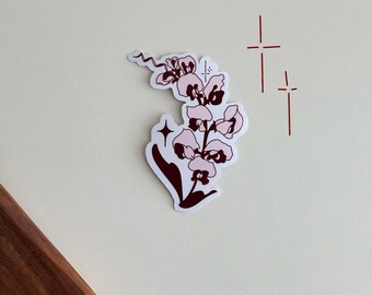 Orchid Flower Waterproof Vinyl Sticker for Kindles, Journals, Water Bottles, Laptops, and Tumblers