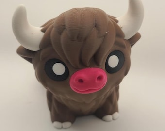 Vache Highland articulée imprimée en 3D