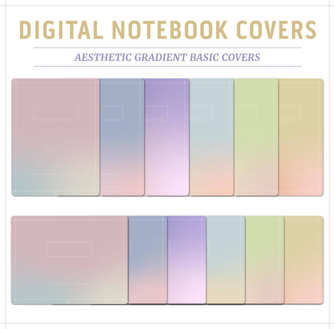 Digital Notebook Covers: PDF Files, Instant Download | Basic Gradient ...