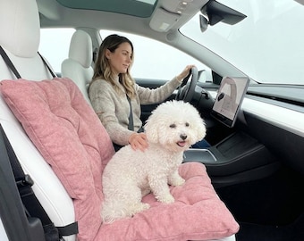 Dog Back Seat Cover | Waterproof Car Seat Protector for Dogs | Oxford Pet Travel Mat | Washable | Carabiner Clip