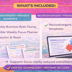 Neurodivergent-Friendly Business Systems Toolkit - Simple, Clear, & Low-Stress Workflows image 2
