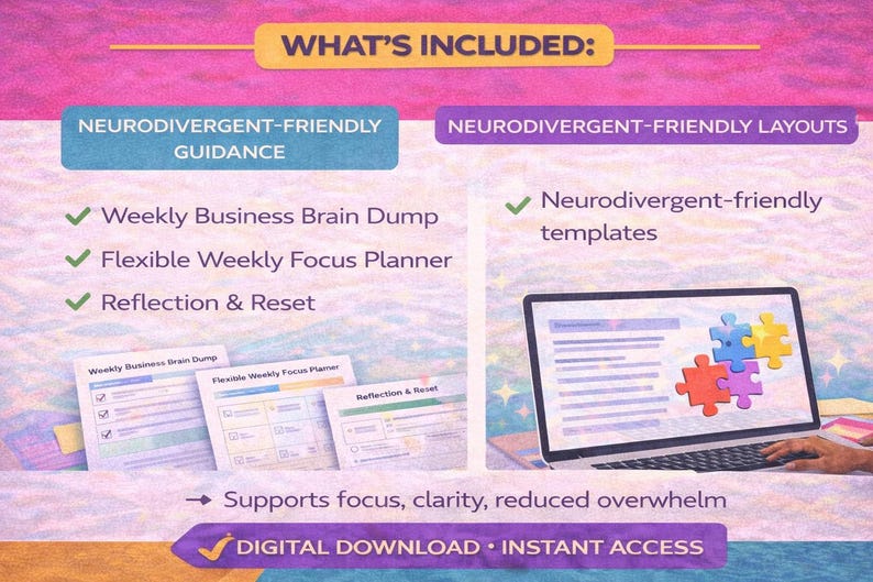 Neurodivergent-Friendly Business Systems Toolkit - Simple, Clear, & Low-Stress Workflows image 2