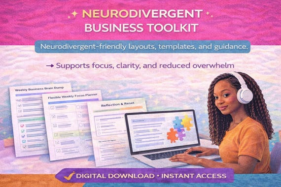 Neurodivergent-Friendly Business Systems Toolkit - Simple, Clear, & Low-Stress Workflows