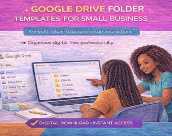 Google Drive Folder Templates for Small Business | Simple Business File Organization System | Digital Download