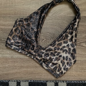 Leopard print bralette bikini top