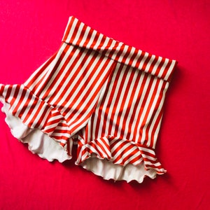 Stripe ruffle circus shorts hot pants festival trapeze