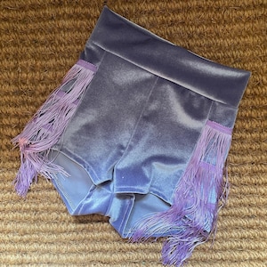 velvet fringed shorts hot pants