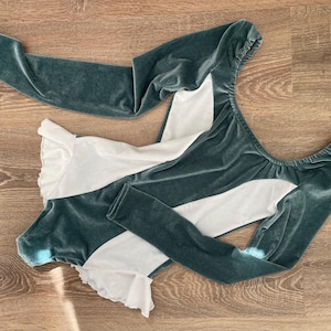 velvet ruffle bodysuit leotard