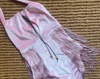 fringed velvet boho festival bodysuit