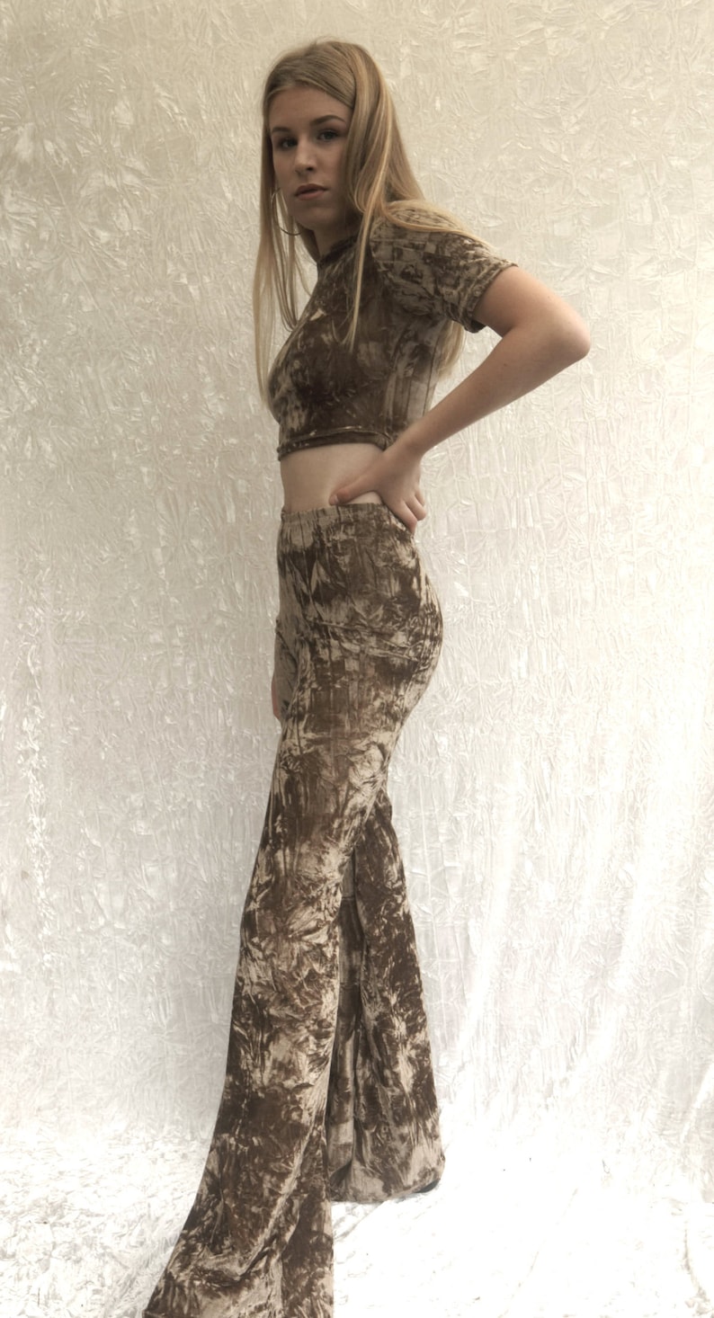 high waisted gold button trousers