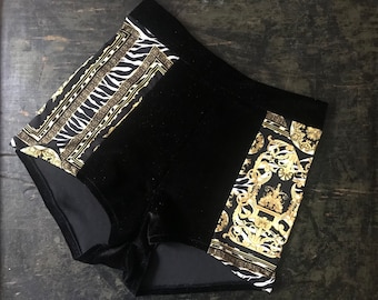 Velvet high waist shorts pole festival circus