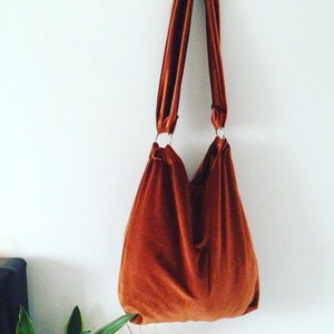 Samt slouchy Schultertasche Boho Einkaufstasche