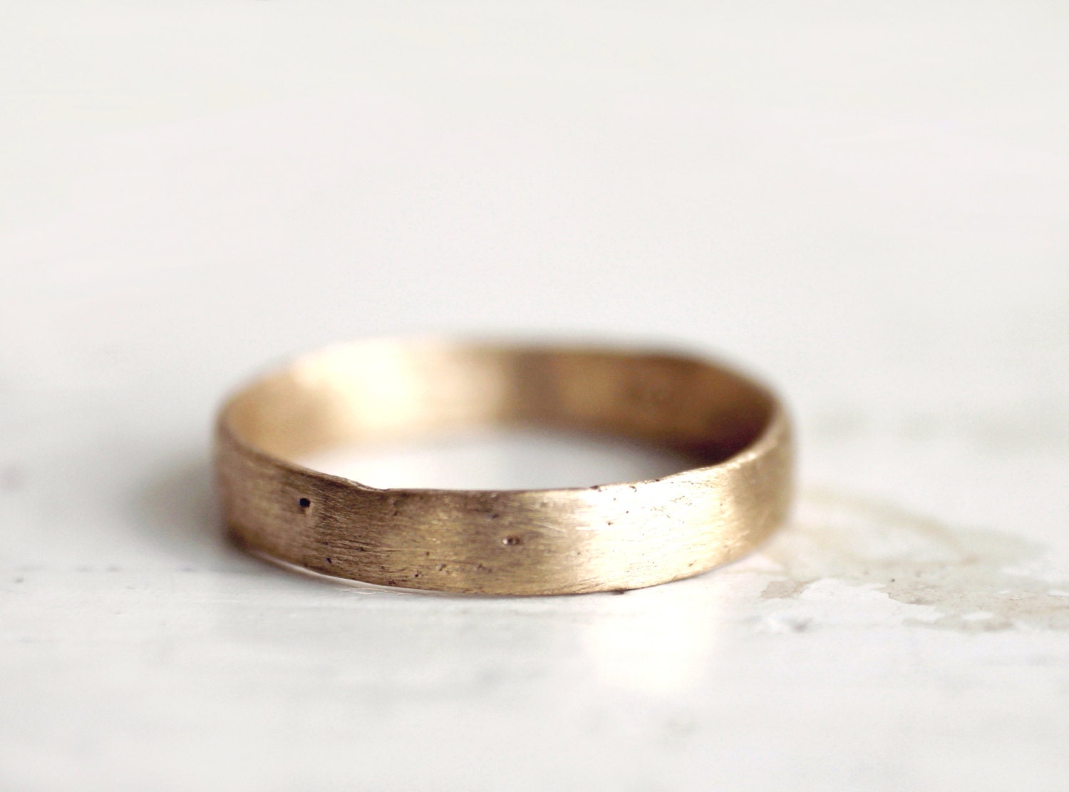 A Rustic Gold Wedding Band. 18k. Lulu Etsy