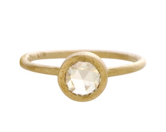 Rose cut diamond ring. Engagement. 18k. Matisse