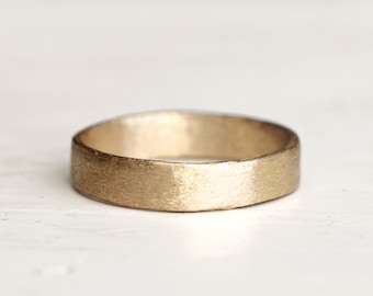 Rustic wedding band. 18k. Naked Big Lulu