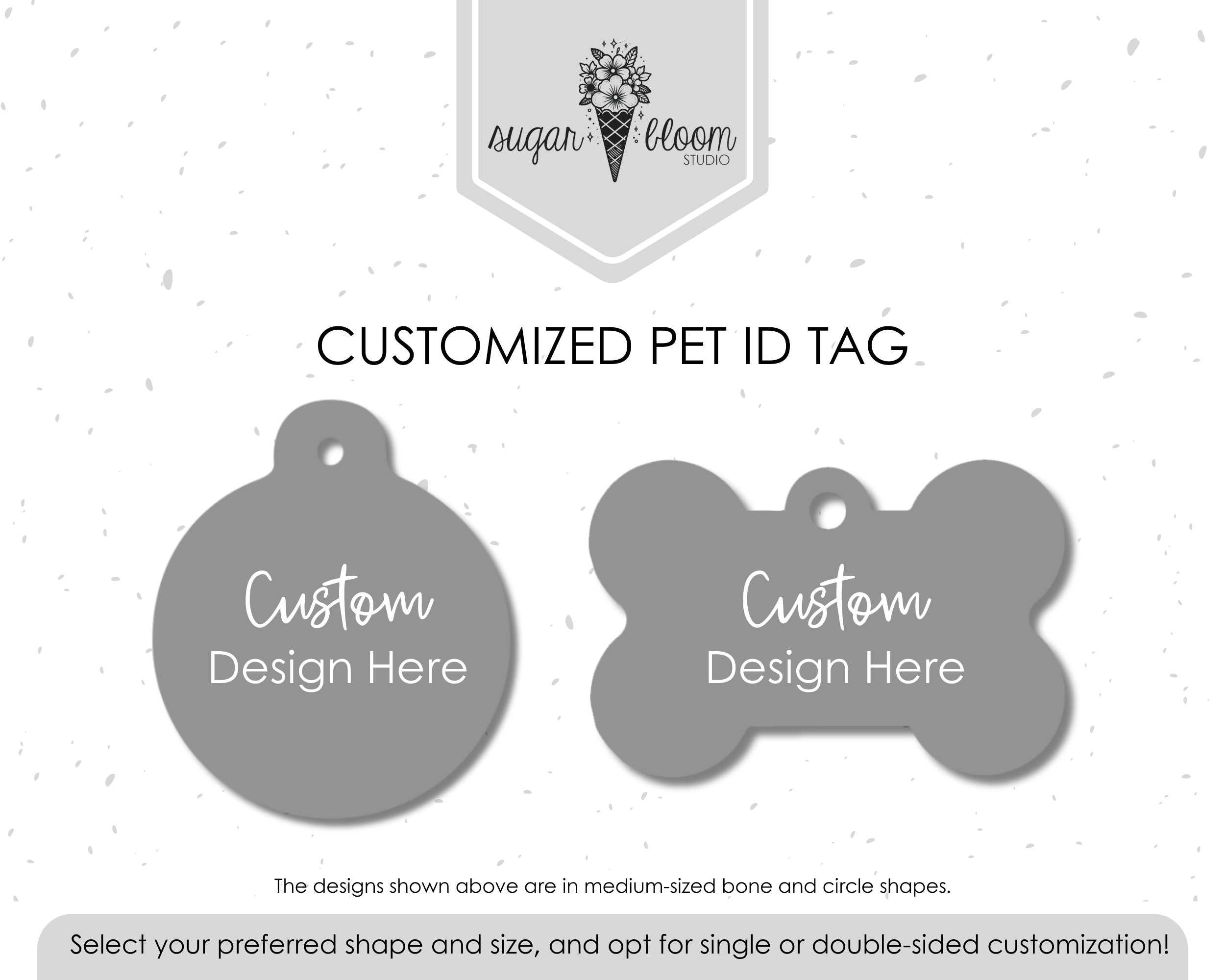 CUSTOM Design Listing for Personalized Dog Tag, Custom Pet ID, Cat ID, Metal Customized Tag, Double-Sided