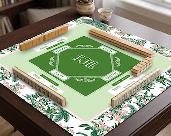 Personalized Mahjong Mat，Tabletop Game Pad, Board Game Table Protector, Neoprene Playmat,2mm Thick Rubber, Mahjong Gifts