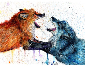 Fox Fight print