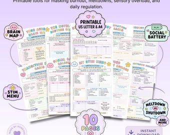 AuDHD Survival Toolkit | Printable Workbook for Burnout, Overload (PDF Download)